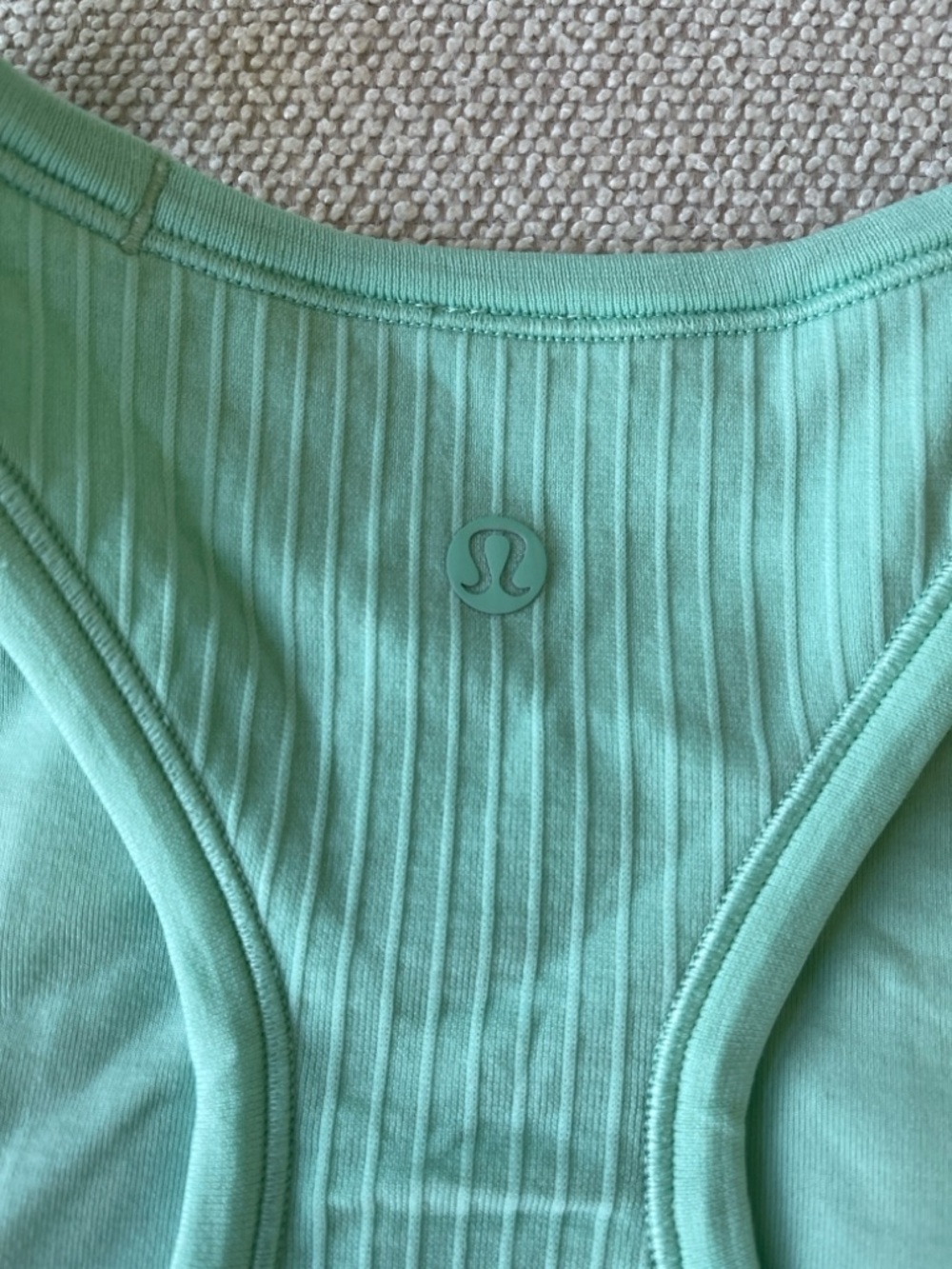 lululemon athletica Mint Green Ribbed Bra Tank Top
